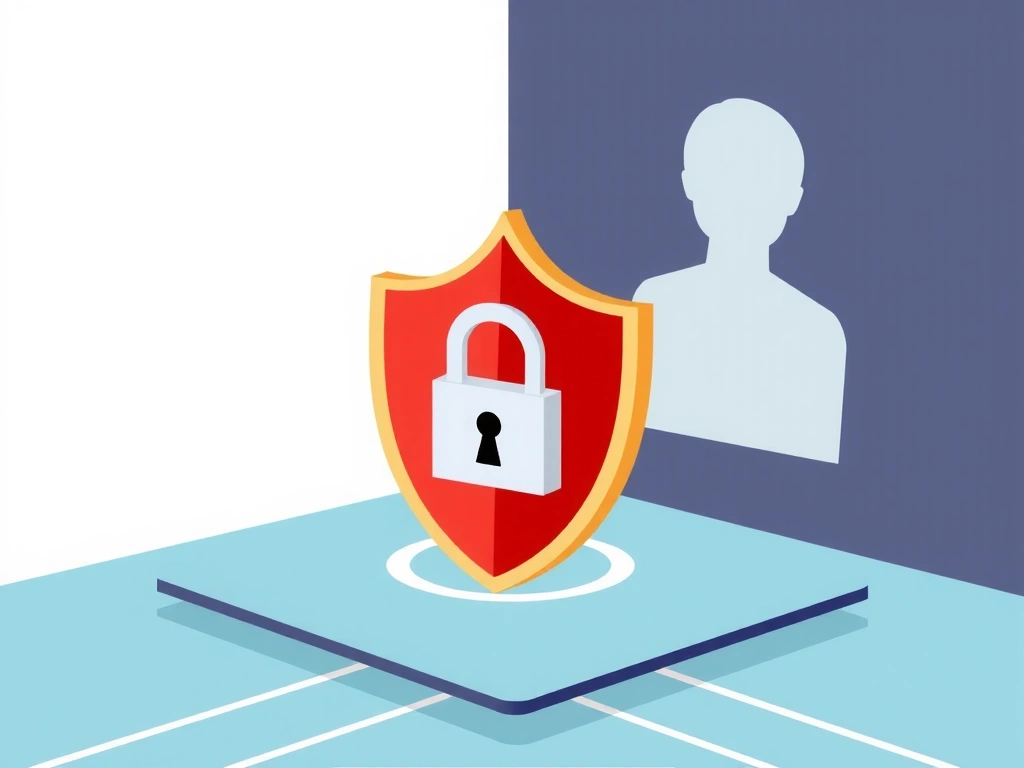Ilustracja przedstawiająca zabezpieczone dane osobowe na cyfrowej platformie, symbolizująca ochronę prywatności.